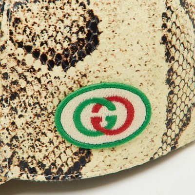 Rare Gucci x MLB SF San Francisco Snake Print Leather Baseball Hat