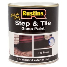 Rustins Quick Dry Step & Tile Paint Gloss Black 250ml