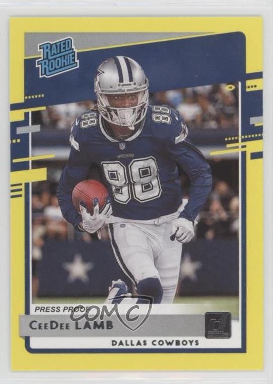 2020 Donruss Rated Dollar Tree Press Proof Yellow CeeDee Lamb #306 Rookie RC rf2