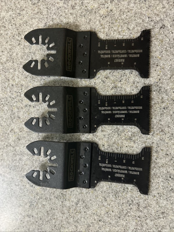 Rockwell RW8967.3 Oscillating Bimetal Wood & Nail End Cut Blade, 1-3/8", 3-Pack