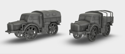 Skoda RSO Radschlepper Ost Prototyp gelochte Räder Bausatz 3D Druck 1:87 - 1:24