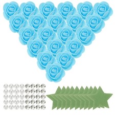 500pcs Foam Rose Heads 3.5 cm for DIY Crafts Accessories, Sky Blue