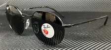 RAY BAN RB3565 002 48 Black Round 51 mm Unisex Polarized Sunglasses