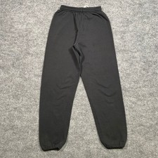 Vintage Jerzees Mens Black Fleece Lined Jogger Sweatpants Made in USA Size Small