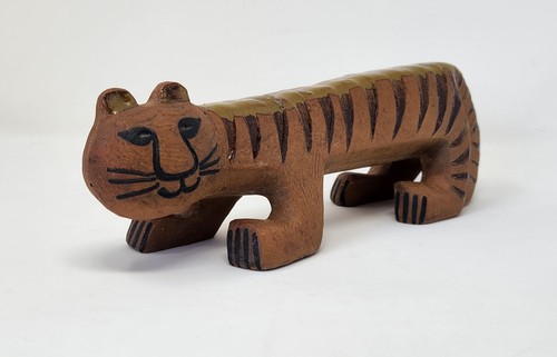RARE! MCM Lisa LARSON Pottery Gustavberg Long STRIPED CAT Tabby Sweden 1964 - Picture 3 of 16