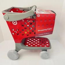Target Toy Mini Kids Shopping Cart 12 Pieces , Play Food, Cup Holder