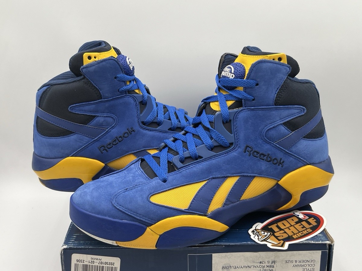 SHAQ Reebok ストライプパンツ 青　swag オーバーサイズ　b系 Reebok Shaq Attaq Packer Shoes Shaquille O'Neal Blue Chips Size 12