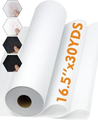 PLANTIONAL Medium Weight White Iron-On Non-Woven Fusible Interfacing: 16.5'' X 30