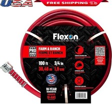 Heavy Duty 100ft Kink Resistant Hose W/ Reinforced Couplings Farm Ranch Use