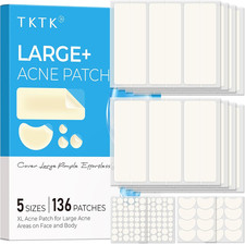 Large Pimple Patches for Face  Body, 68X27Mm, 5 Sizes 136 Count
