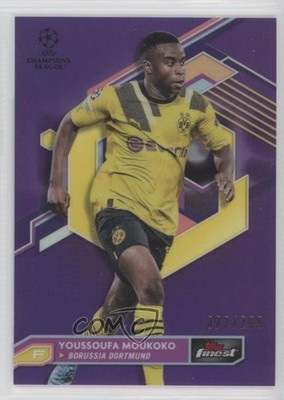 2022 Finest UEFA Club Competitions Purple Refractor 22/299 Youssoufa Moukoko bn5