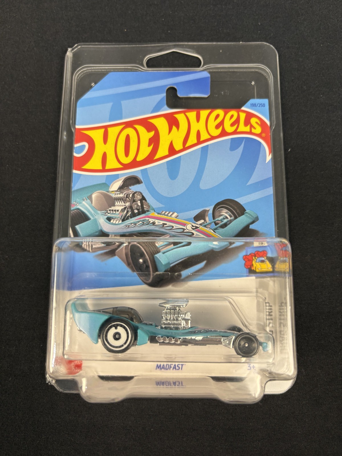 2023 HOT WHEELS TH TREASURE HUNT CAR MADFAST HW 198/250 DRAG STRIP W/ PROTECTOR