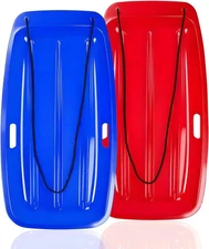 Snow Sled for Kids & Adults: Cold-Resistant Coating, , Built-in Rope,Stable