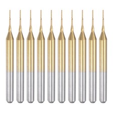 10pcs 0.5mm Titanium Coat Carbide End Mill Engraving CNC Router Bits 1/8" Shank