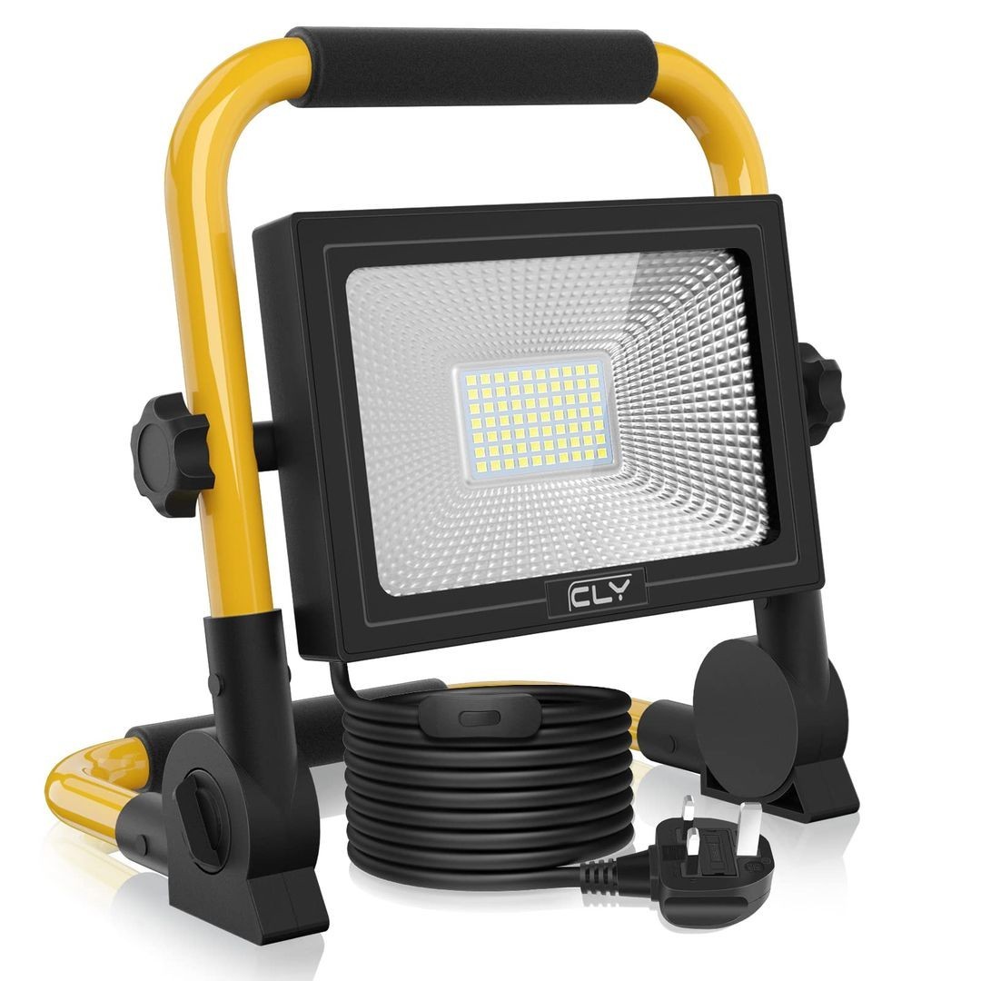 Portable LED Floodlight 50W 4000K Neutral White 1.5m Cable IP65 Work Light