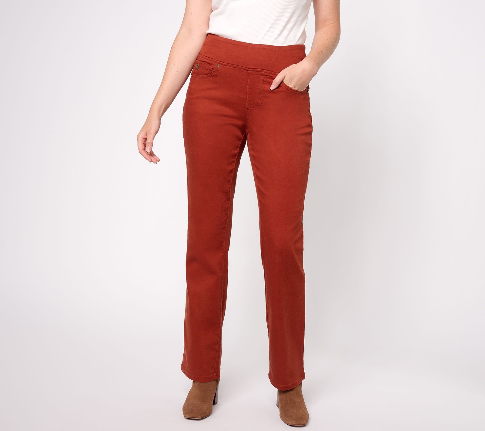 Belle by Kim Gravel Women's Pants Sz 8 Regular TripleLuxe Twill Baby Red A612814