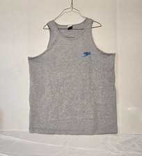 Vintage Speedo Gray Graphic Print Beach Ocean Men's XL Tank Top