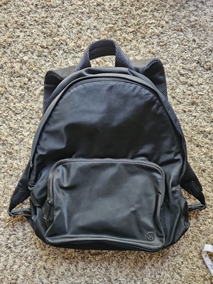 gym backpack lululemon Lululemon Sporty Outdoor Gym Front Pocket Black Logo Medium Backpack
