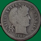 1902-S Barber Dime Good G Coin #35704