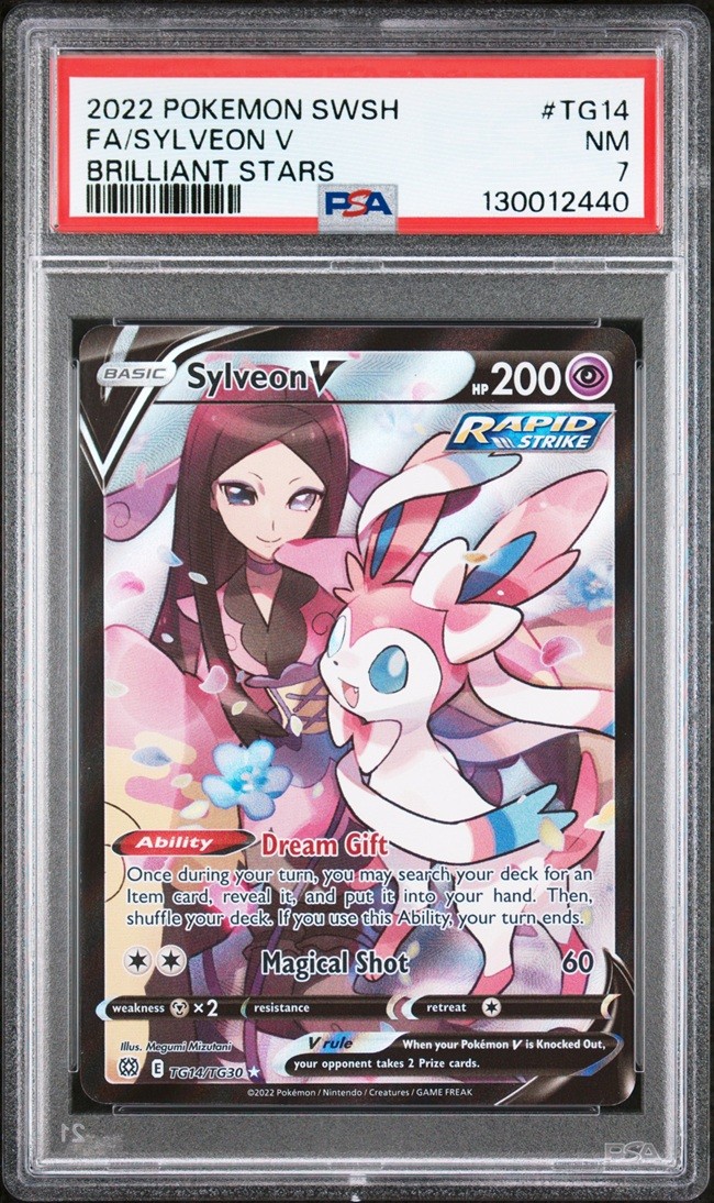 PSA 7 - Pokemon Card - S&S: Brilliant Stars TG14/TG30 - SYLVEON V