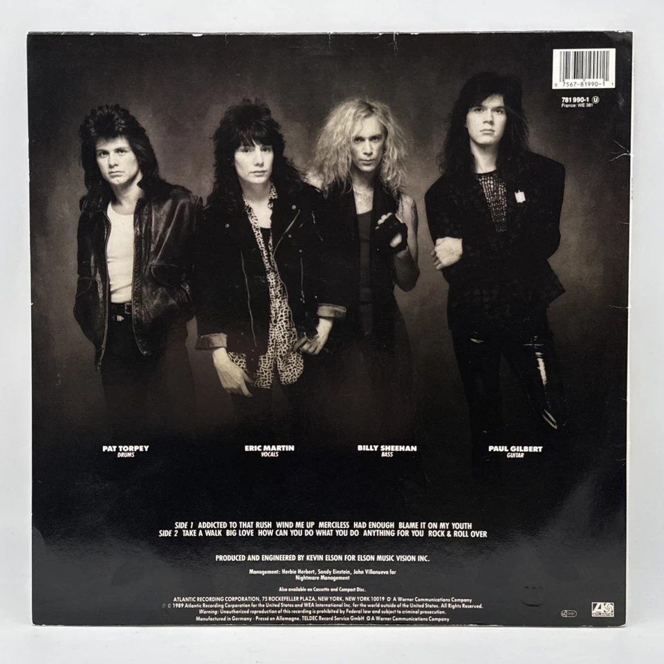 Mr. Big - Self Titled  - 1989 EURO 1st Press Album (NM-) Ultrasonic Clean - Image 3 of 4