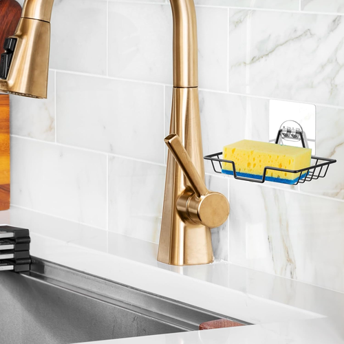 Porta jabon acero inoxidable negro sin taladro para ducha cocina baño - Imagen 7 de 12