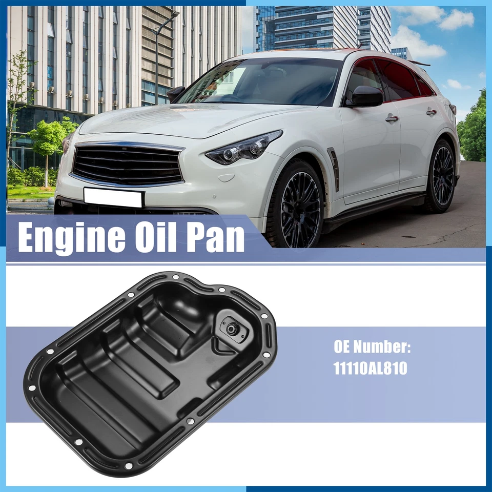 Substituição da bandeja de óleo do motor nº 11110AL810 compatível com Infiniti FX35 2003-2008 preto - Imagem 2 de 4
