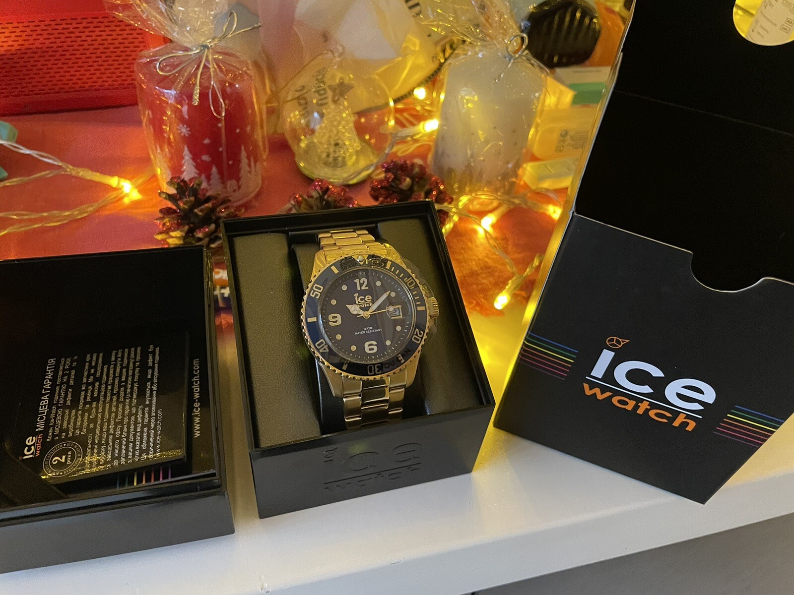 Orologio Ice Watch Uomo quarzo Analogico Gold Blu Oro Nuovo Unisex Regalo Natale