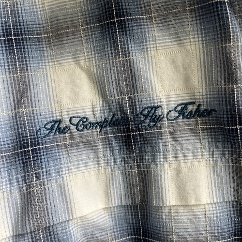 Vented Simms Fishing SS shirt, Men's Large - Plaid Blue/White - Picture 3 of 12