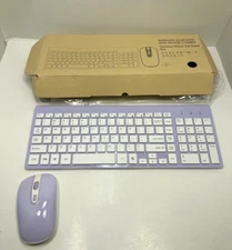 Wireless Keyboard Mouse Combo, Cimetech Compact Full Size Purple