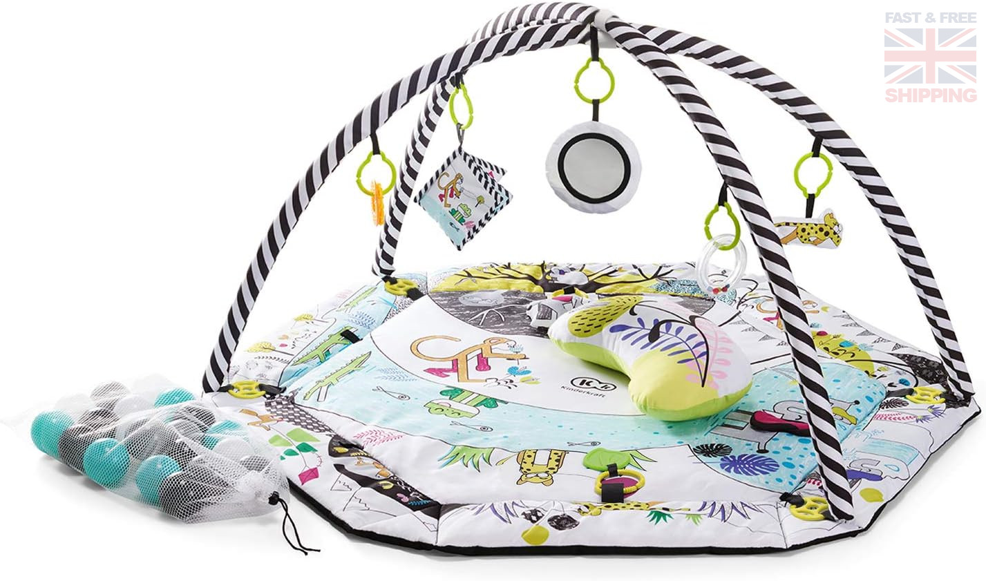 Kinderkraft Baby Playmat SMARTPLAY, Educational Mat, Activity Play Gym, with 5