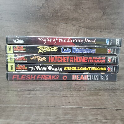 Horror DVD Lot Of 5 Killer Creature Double Features, Flesh Freaks, NOTLD - New
