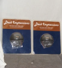 DECK IMPRESSIONS LED SOLAR DECK /STEP LIGHTS 43063**SET OF 2**NEW**FREE SHIP