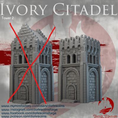 Medieval Style OHNE Dach Wachturm Tower Tabletop Terrain RPG & War Dark Realms