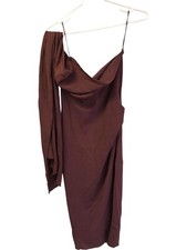 Zara Womens midi knit Cape Dress Size M Burgundy red Asymmetric 0014/034 NWT