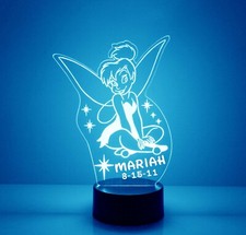 Tinkerbell Personalized LED Night Light, with Remote Control, Kids Room Light