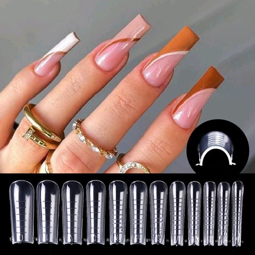 60Pcs Nail Dual Form False Tips Extension for Tips Building Nail Gel System SN❤ - Imagen 5 de 11