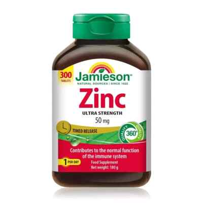 Jamieson Zink Ultra Strength 50mg 300 Tabletten Immun- & Hautunterstützung