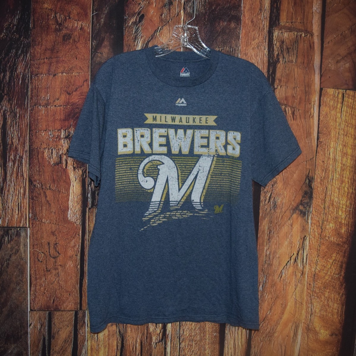 MAJESTIC Men's Sz M MILWAUKEE BREWERS T-SHIRT - Great Condition | eBay