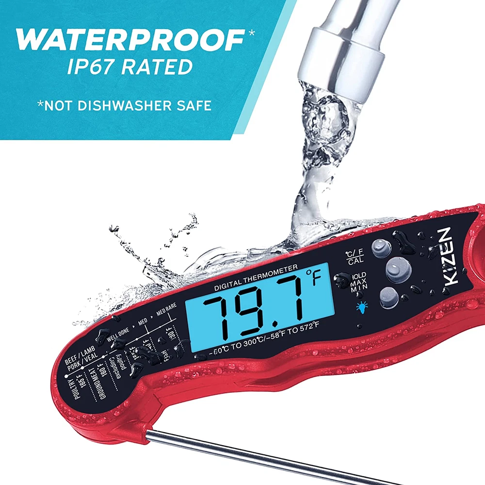 Digital Meat Thermometer with Probe - Waterproof,  Baking, Liquids, Candy, Grill