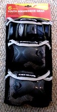 6-PIECE YOUTH AGGRESSIVE GEAR, KNEE, ELBOW AND WRIST GUARDS New FREE SHIPPING