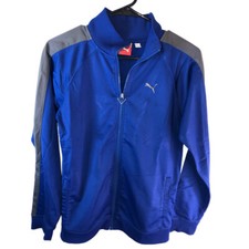 Puma Fleece Lined Full Zip Jacket Youth Large L - Blue