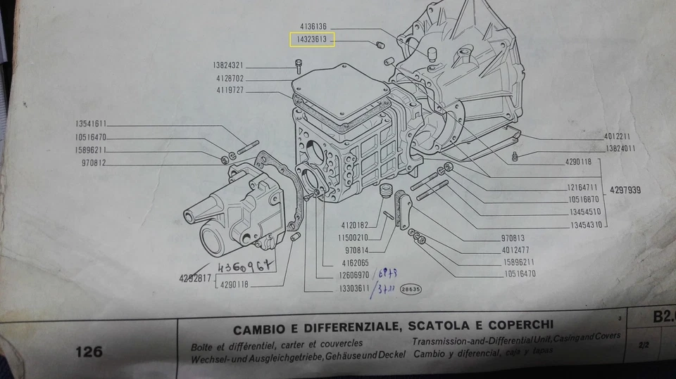 Seitlicher Gewindedeckel Getriebegehäuse Fiat 500 126 Originalcode 14323613 Foto 2 de 2