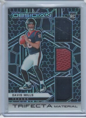 2021 Panini Obsidian Tri Fecta Material Davis Mills Texans Patch Rookie 82/100
