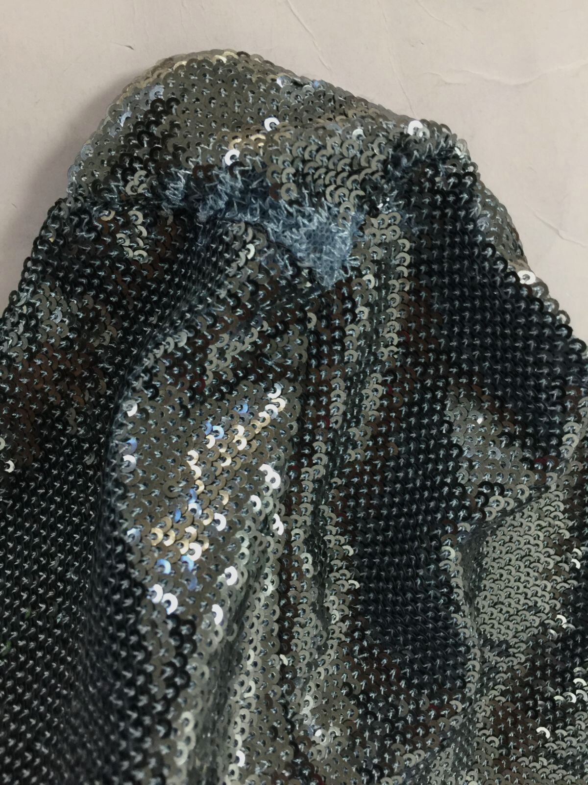 $546 Halston Women's Blue Sequin One Shoulder Self Tie Gown Dress Size 10