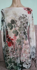 Floral dress, S, lightweight, knit, boat neck, stretch, colorful, summer