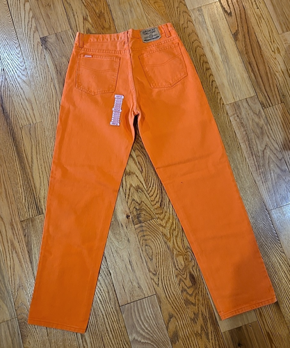 Vintage Jordache Basics Orange Jeans Adult Size 32x32 NWT Deadstock Hip Hop Y2K - 第 2/6 張圖片