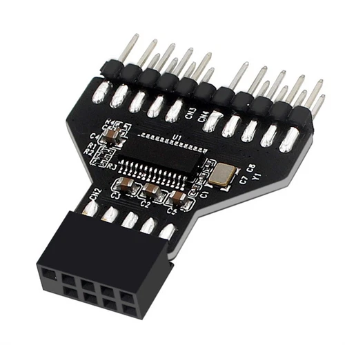 Mainboard USB2.0 9Pin Header Splitter 1 To 2 Extension Cable Adapter USB HUB