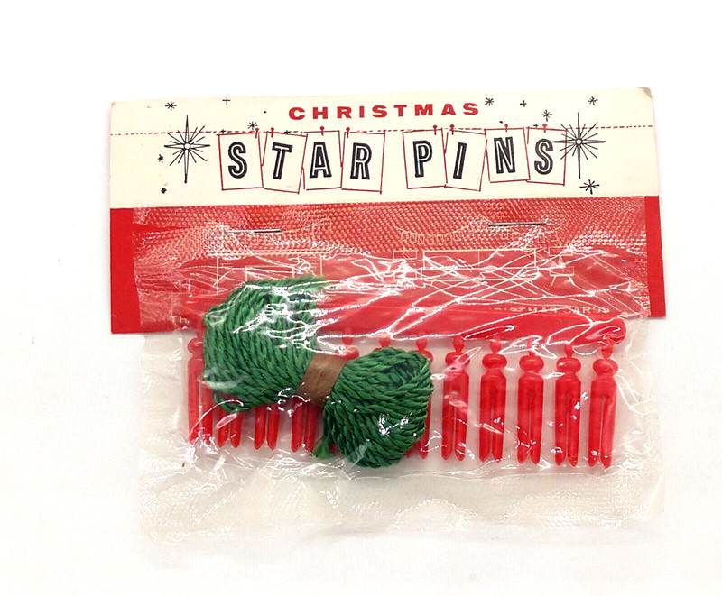 Vintage "Christmas Star Pins" Christmas Cards Display NIP NEW