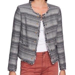 fringe tweed blazer